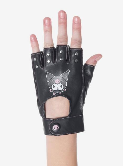 Kuromi Stud Fingerless Moto Gloves | Hot Topic