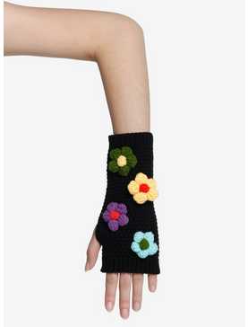Daisy Crochet Fingerless Gloves, , hi-res
