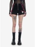 Monster High Black & Pink Lace-Up Shorts, MULTI, hi-res