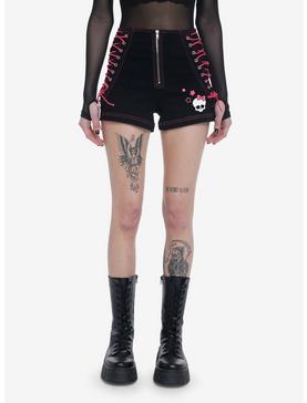 Monster High Black & Pink Lace-Up Shorts, , hi-res