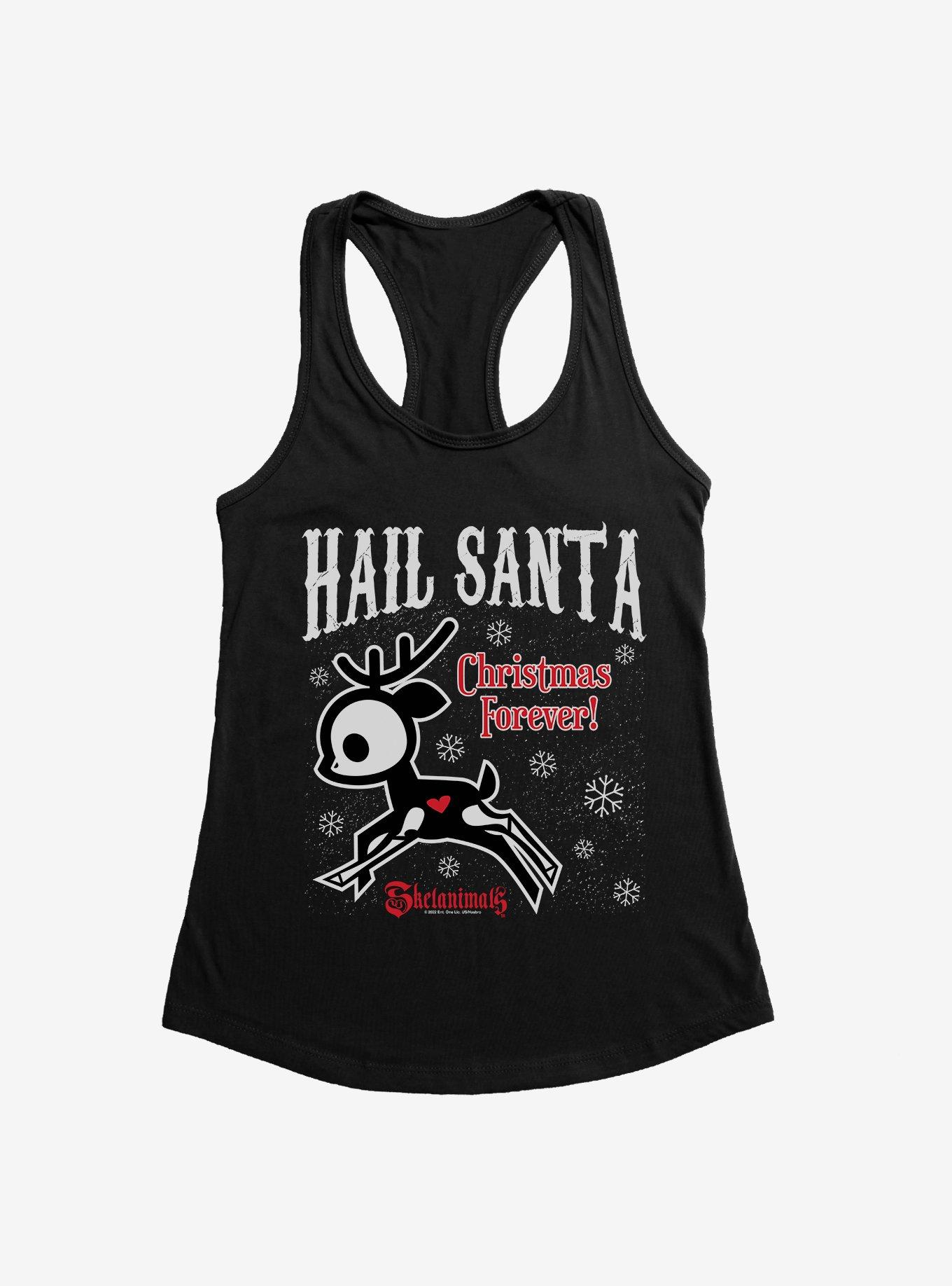 Skelanimals Hail Santa Girls Tank, BLACK, hi-res