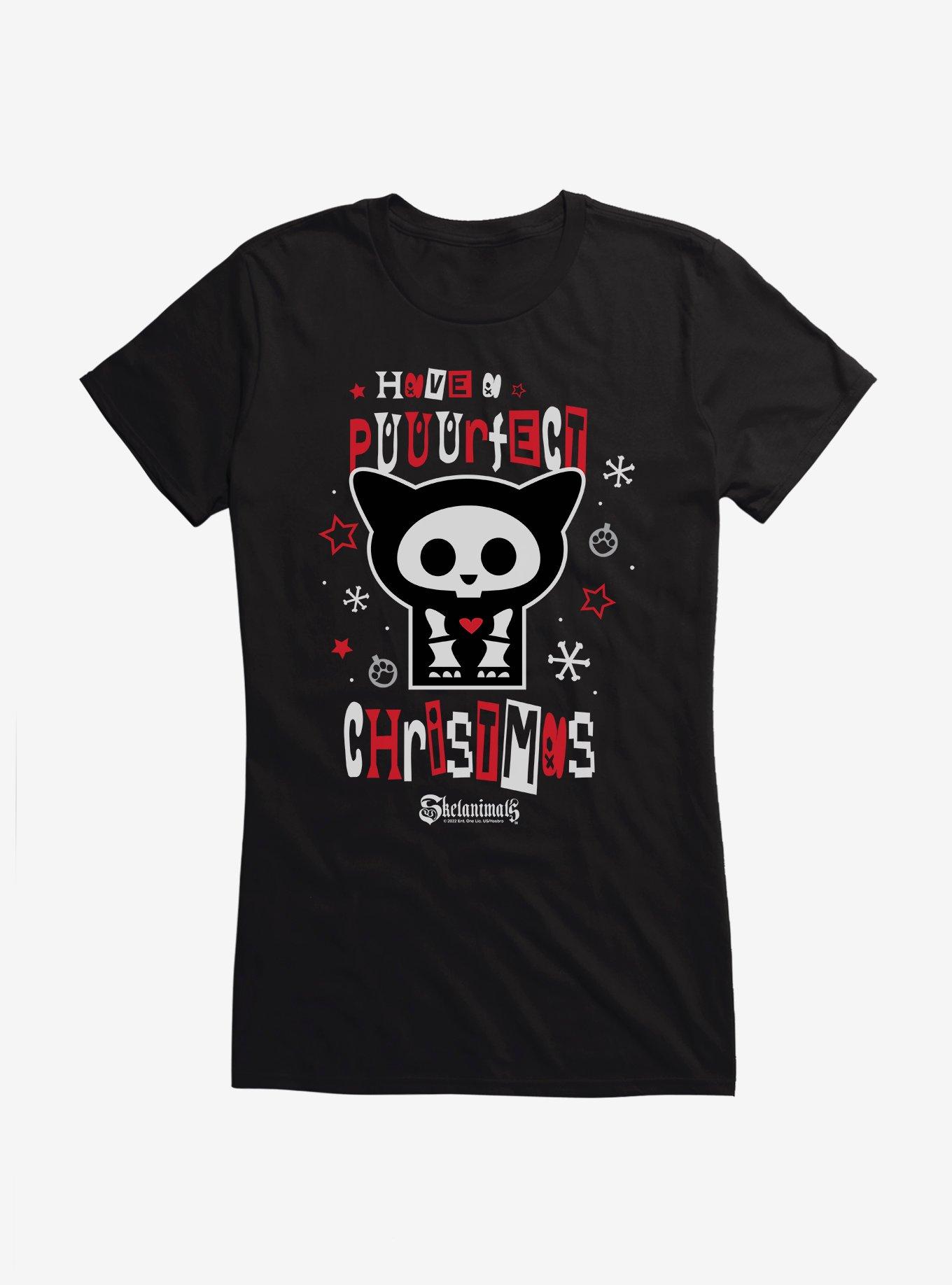 Skelanimals Have A Puuurfect Christmas Girls T-Shirt, BLACK, hi-res