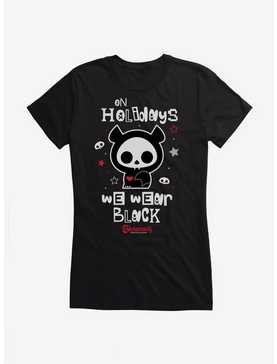 Skelanimals On Holidays We Wear Black Girls T-Shirt, , hi-res