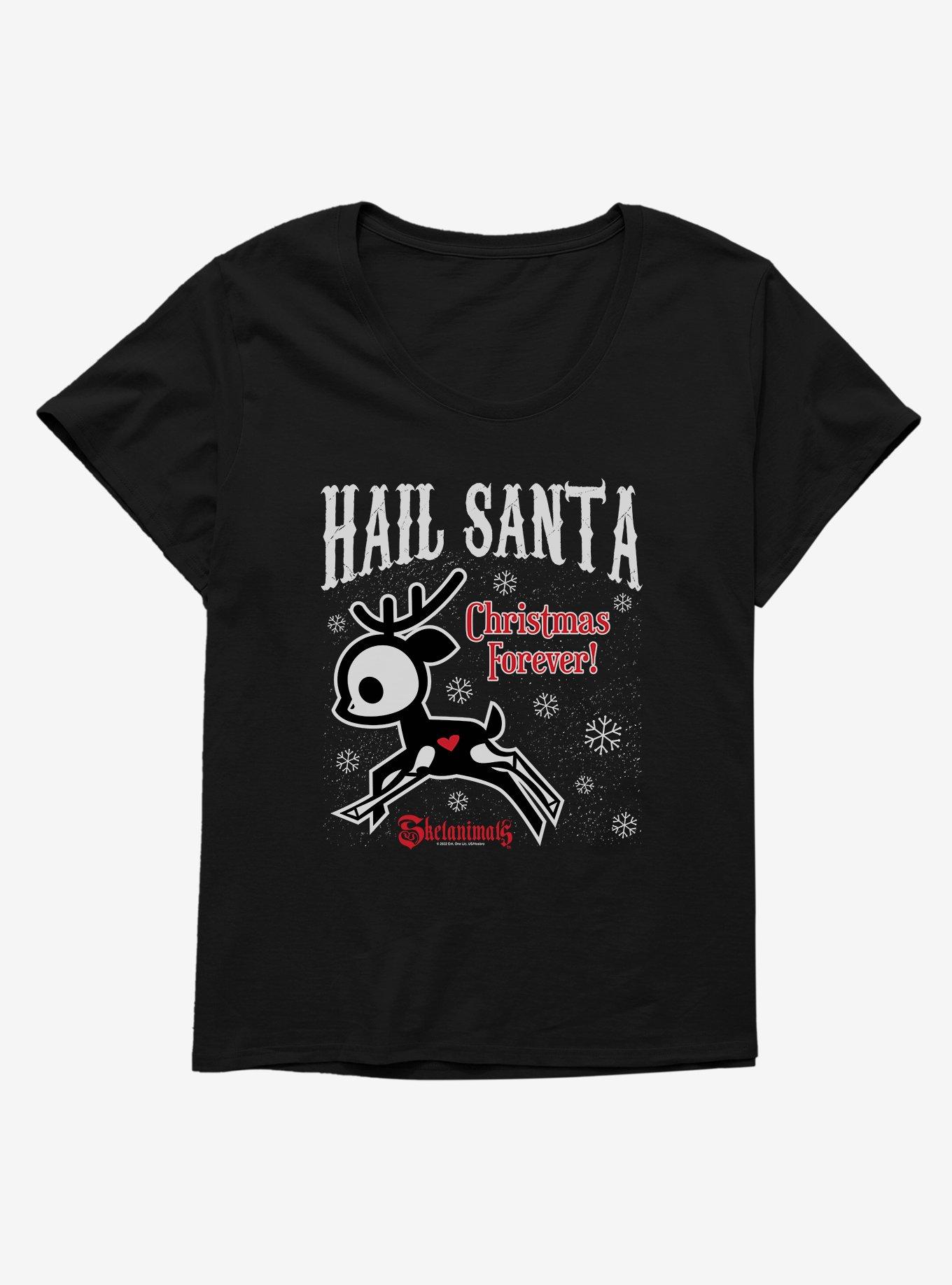 Skelanimals Hail Santa Girls T-Shirt Plus Size, BLACK, hi-res