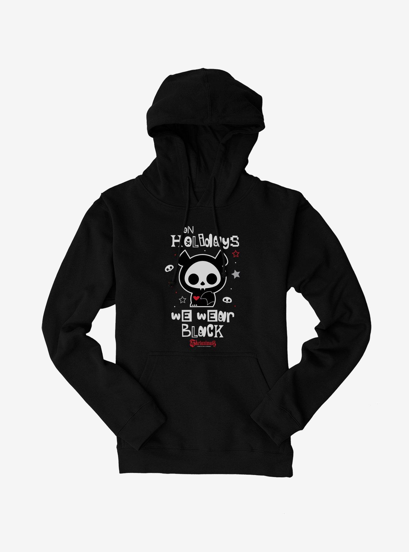 Skelanimals On Holidays We Wear Black Hoodie, BLACK, hi-res