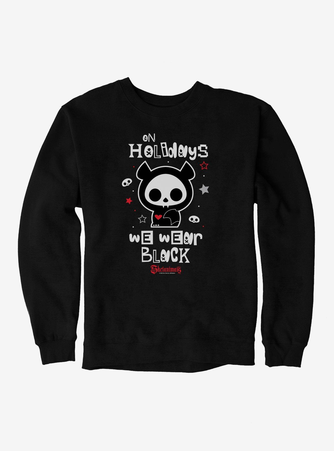 Skelanimals On Holidays We Wear Black Sweatshirt, BLACK, hi-res