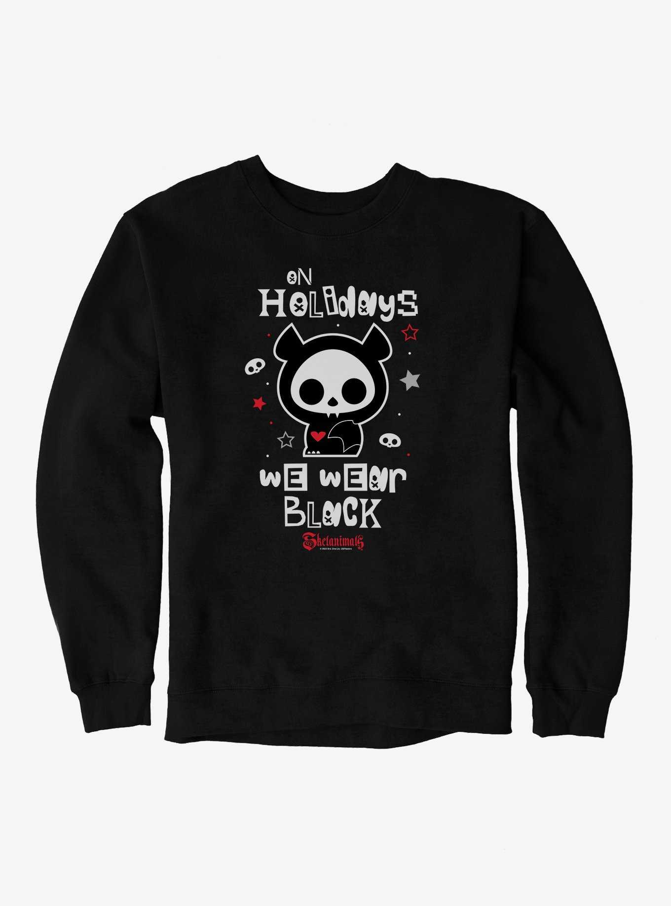 Skelanimals On Holidays We Wear Black Sweatshirt, , hi-res