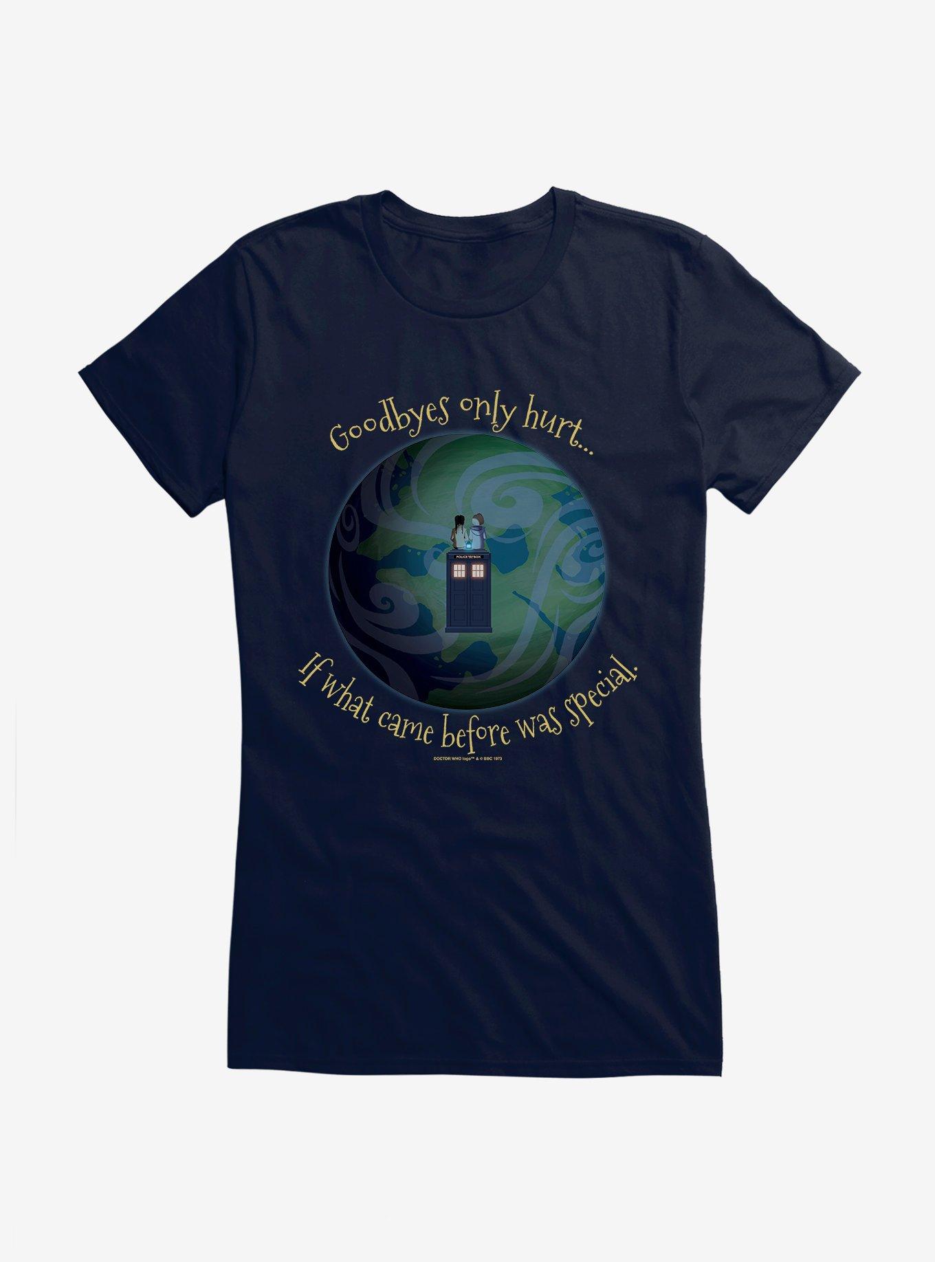 Doctor Who Goodbyes Hurt If Before Was Special Girls T-Shirt, NAVY, hi-res