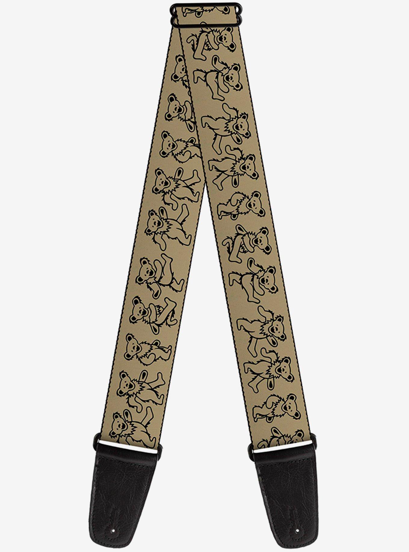 Grateful Dead Dancing Bears Tan Black Guitar Strap, , hi-res