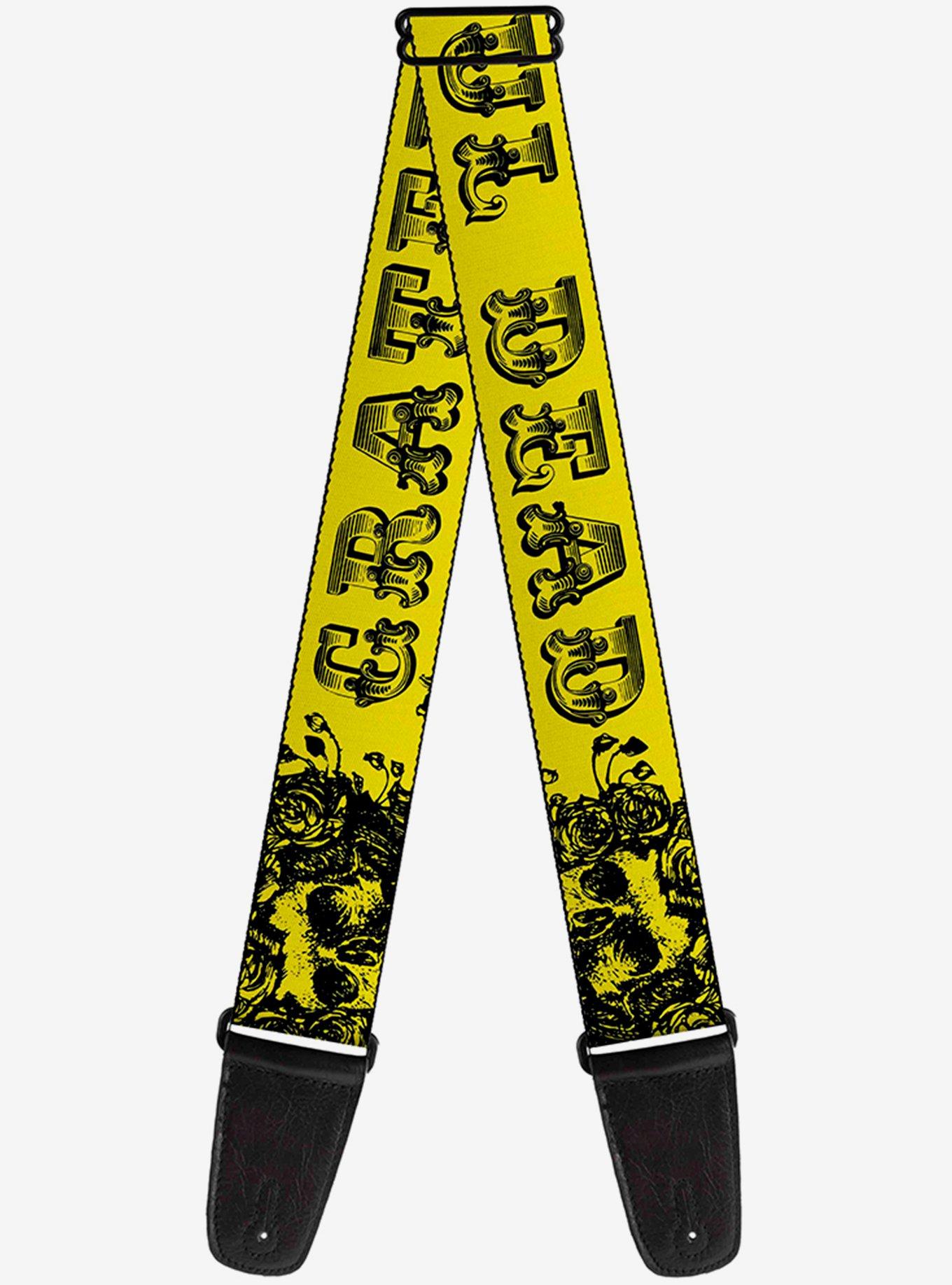 Grateful Dead Skull Roses Yellow Guitar Strap, , hi-res