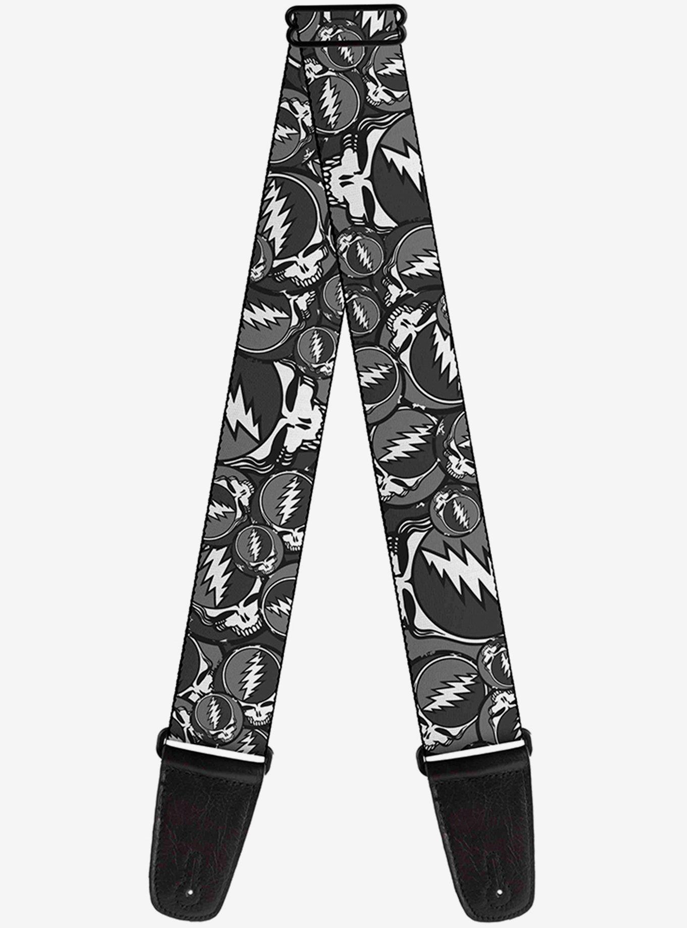 Grateful Dead Steal Your Face Stacked Gray Guitar Strap, , hi-res