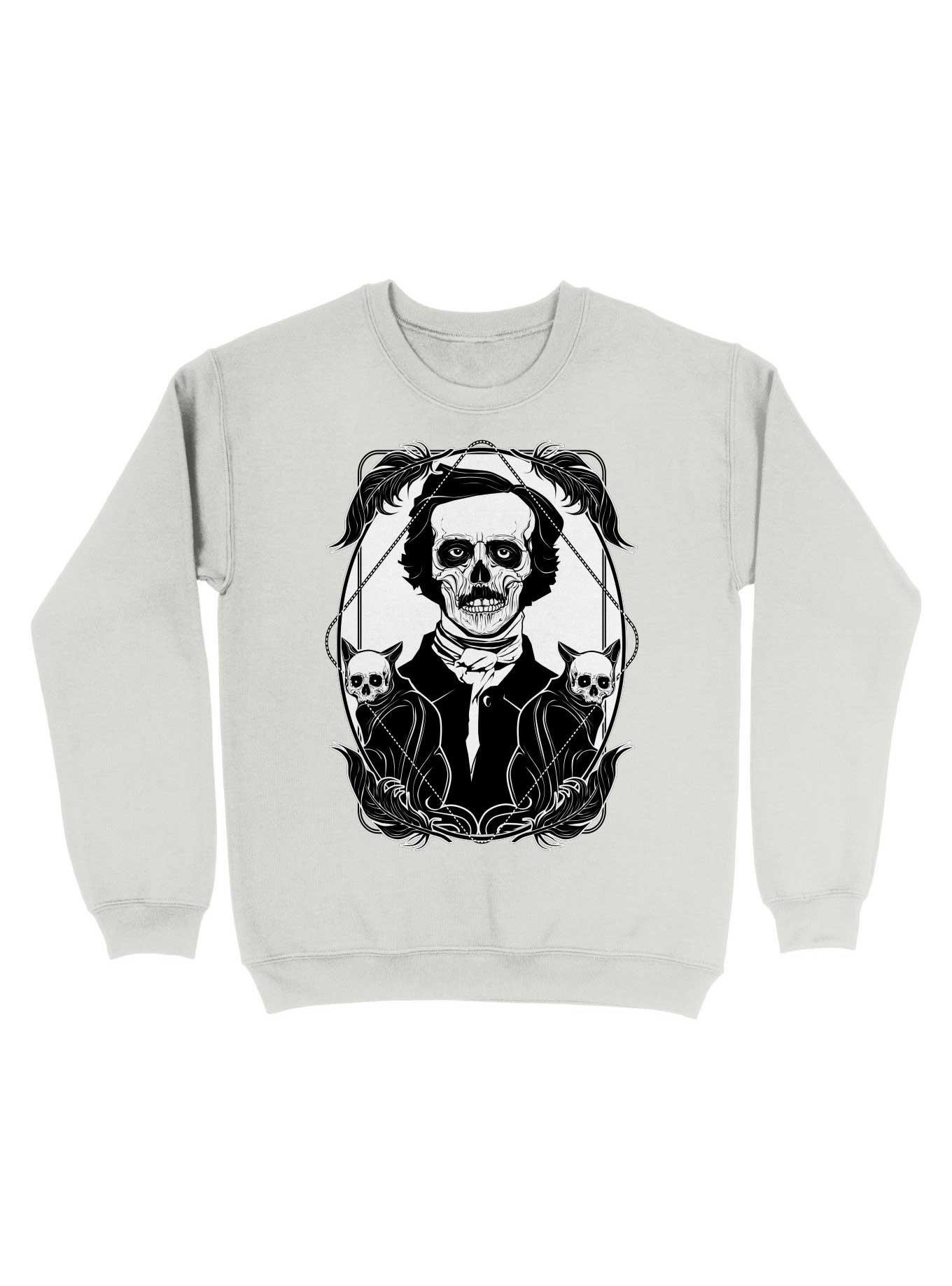 Edgar Allan Poe The Black Cat Sweatshirt, WHITE, hi-res