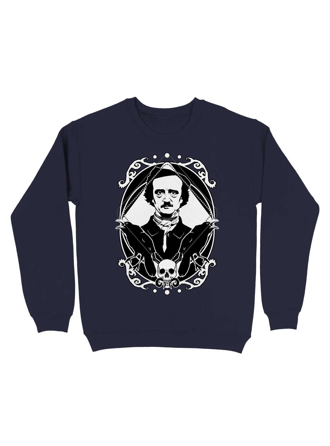 Edgar Allan Poe The King of Macabre Sweatshirt, NAVY, hi-res