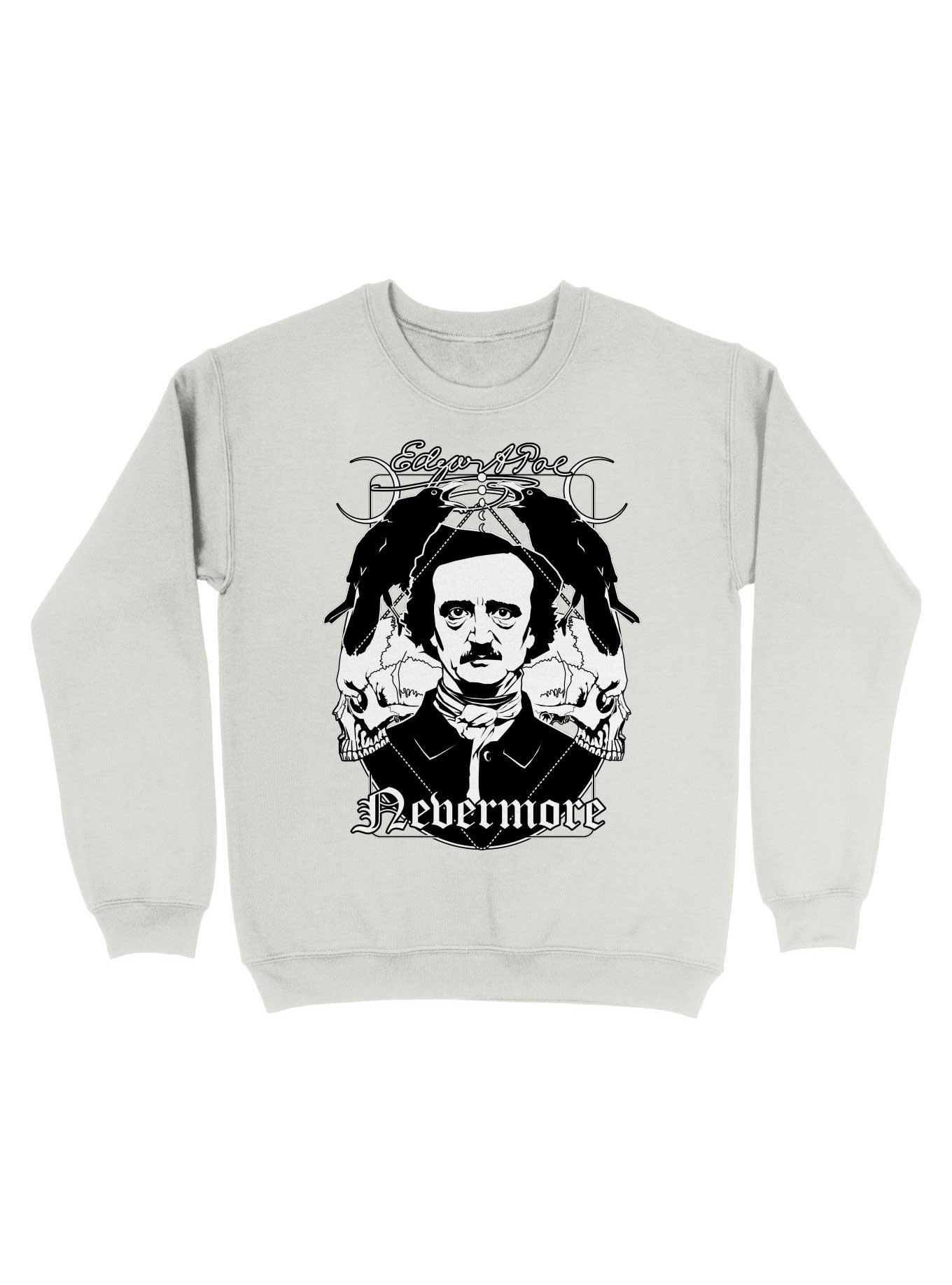 Edgar Allan Poe Nevermore Sweatshirt, WHITE, hi-res