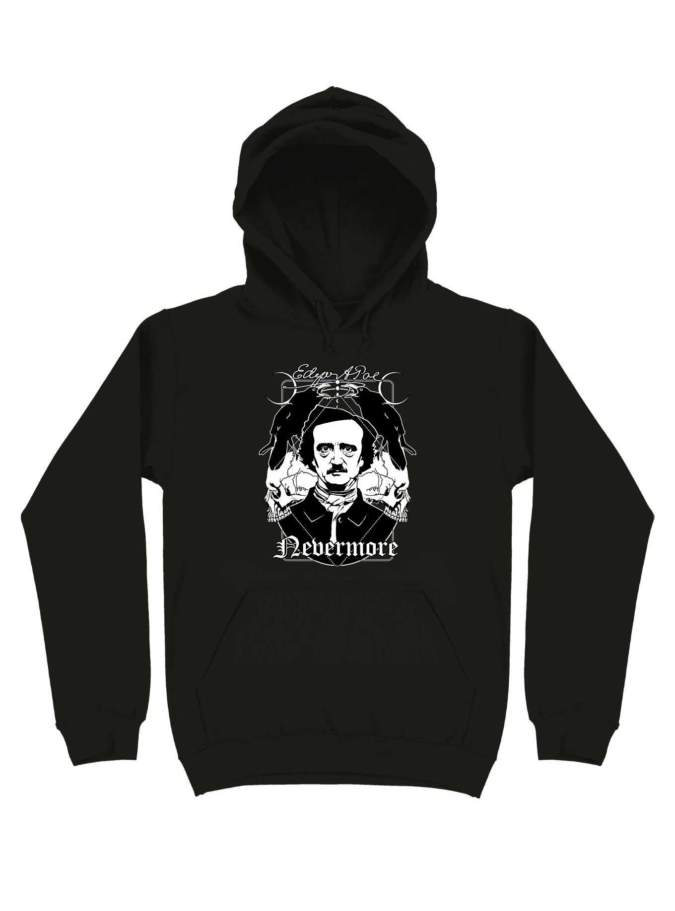 Edgar Allan Poe Nevermore Hoodie, BLACK, hi-res