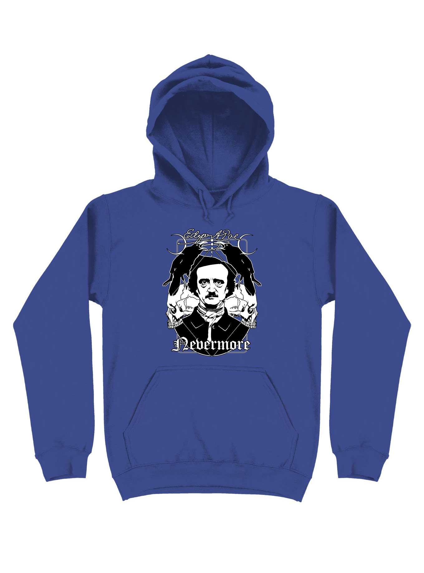 Edgar Allan Poe Nevermore Hoodie, ROYAL, hi-res