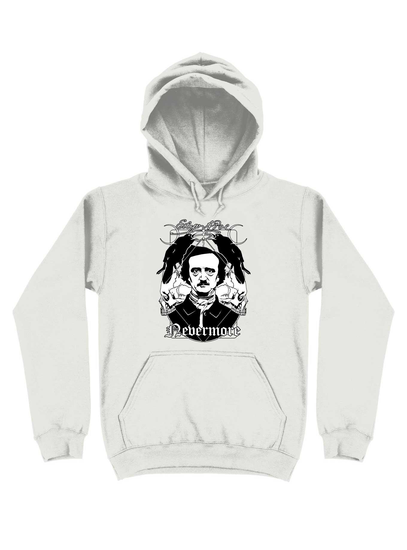 Edgar Allan Poe Nevermore Hoodie, WHITE, hi-res