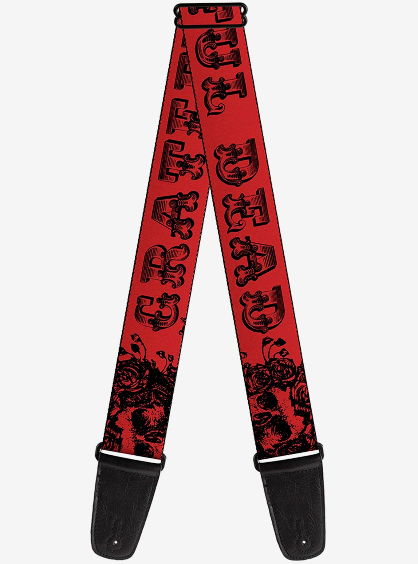 Grateful Dead Skull Roses Red Guitar Strap, , hi-res