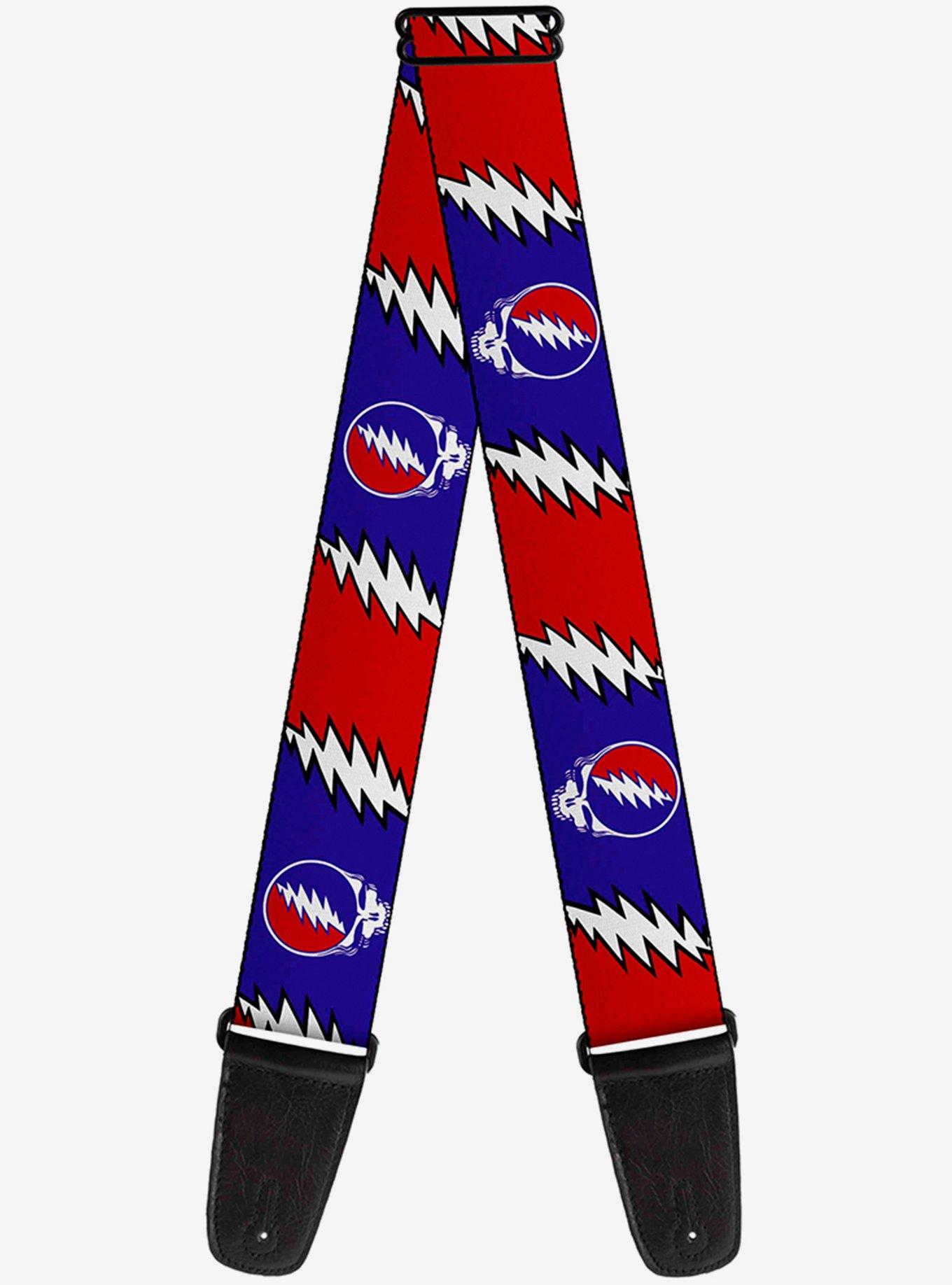 Grateful Dead Steal Your Face Lightning Bolt Repeat Guitar Strap, , hi-res