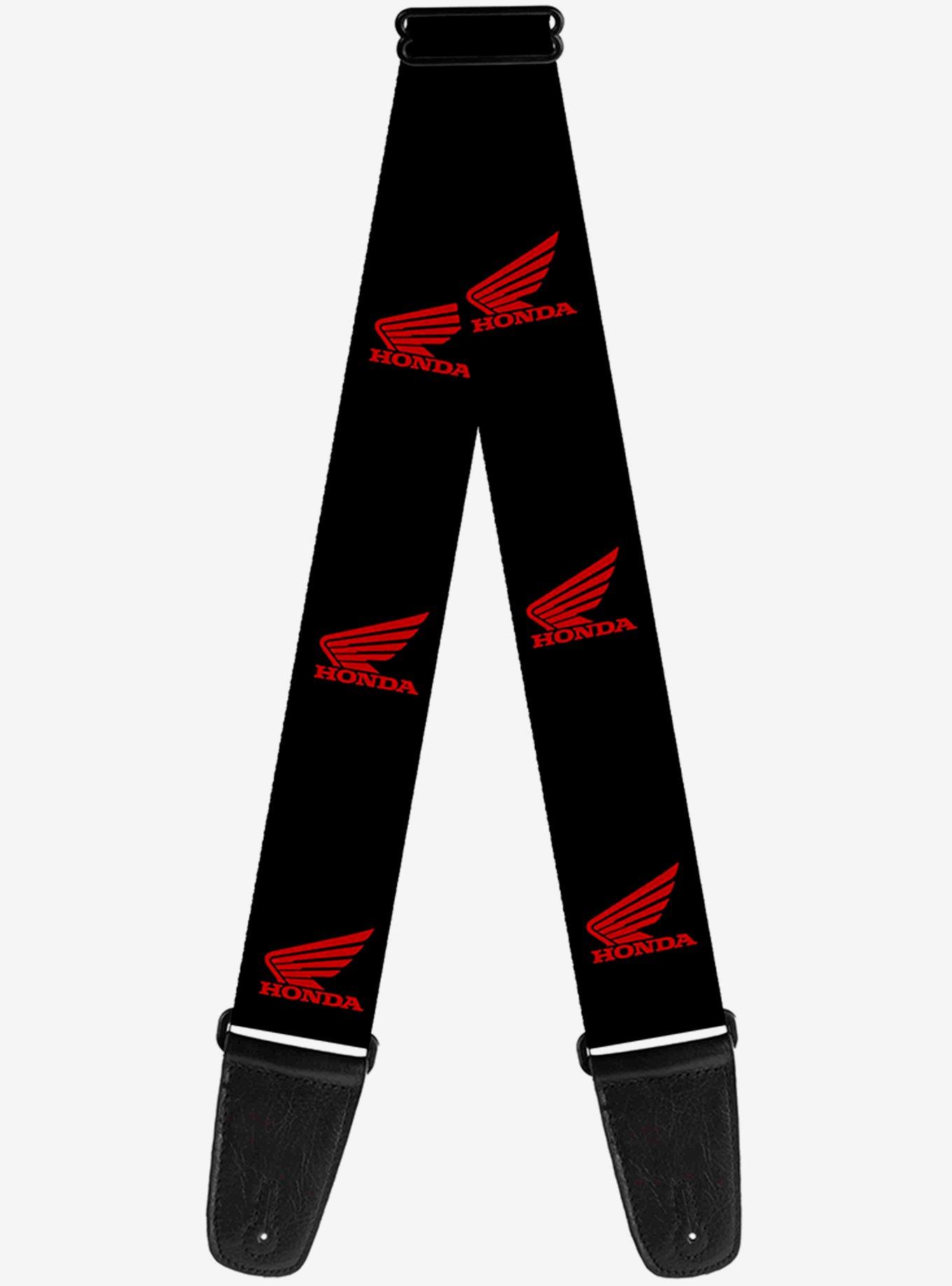 Honda Motorcycle Logo Black Red Guitar Strap, , hi-res