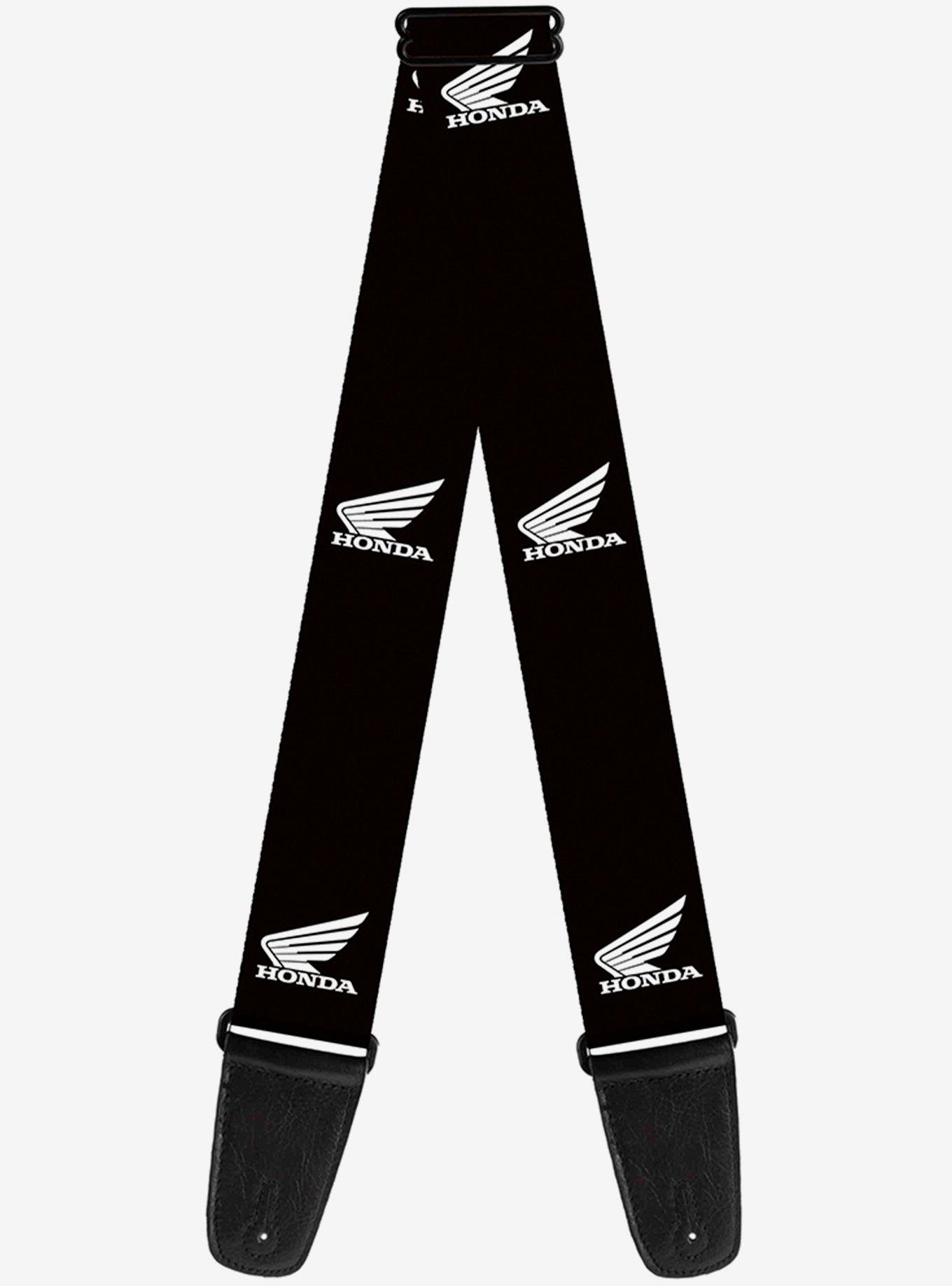 Honda Motorcycle Logo Black White Guitar Strap, , hi-res