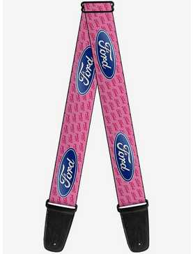 Ford Oval Text Pink Repeat Guitar Strap, , hi-res