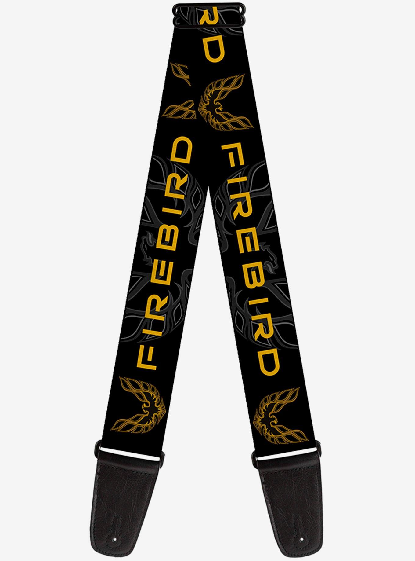 Pontiac Firebird Black Yellow Guitar Strap, , hi-res