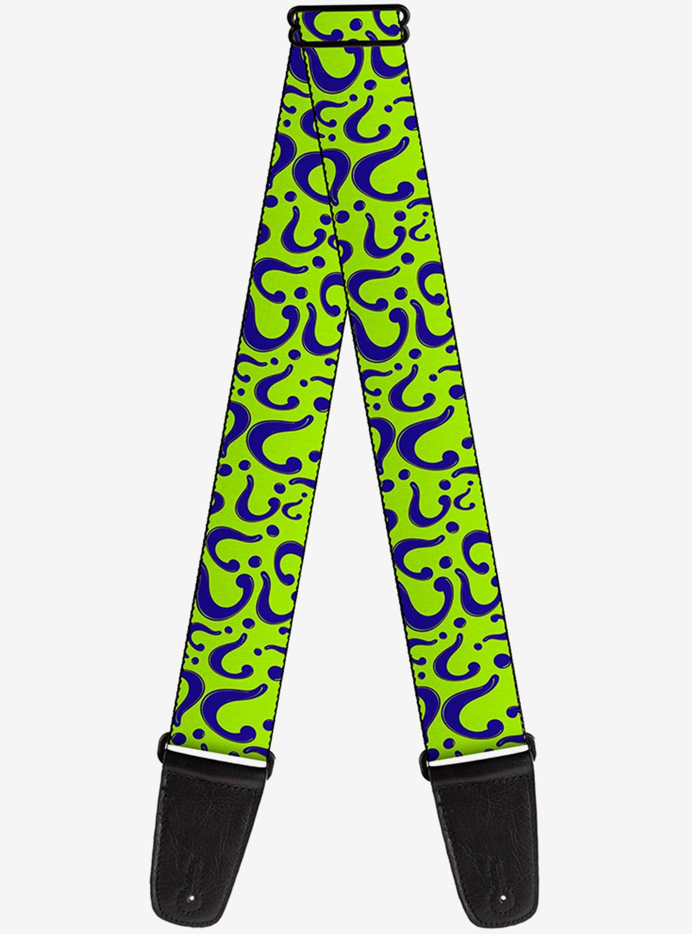 DC Comics Question Mark Scattered Purple Guitar Strap, , hi-res