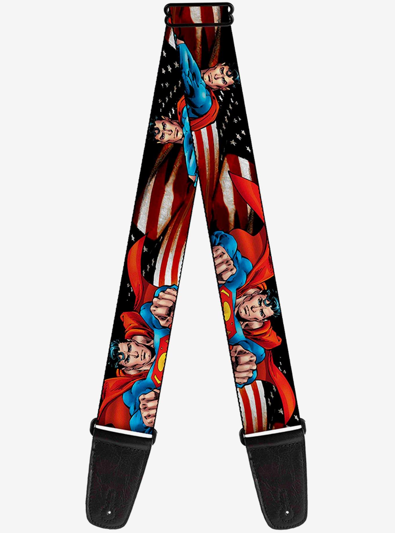 DC Comics Superman Poses American Flag Guitar Strap, , hi-res