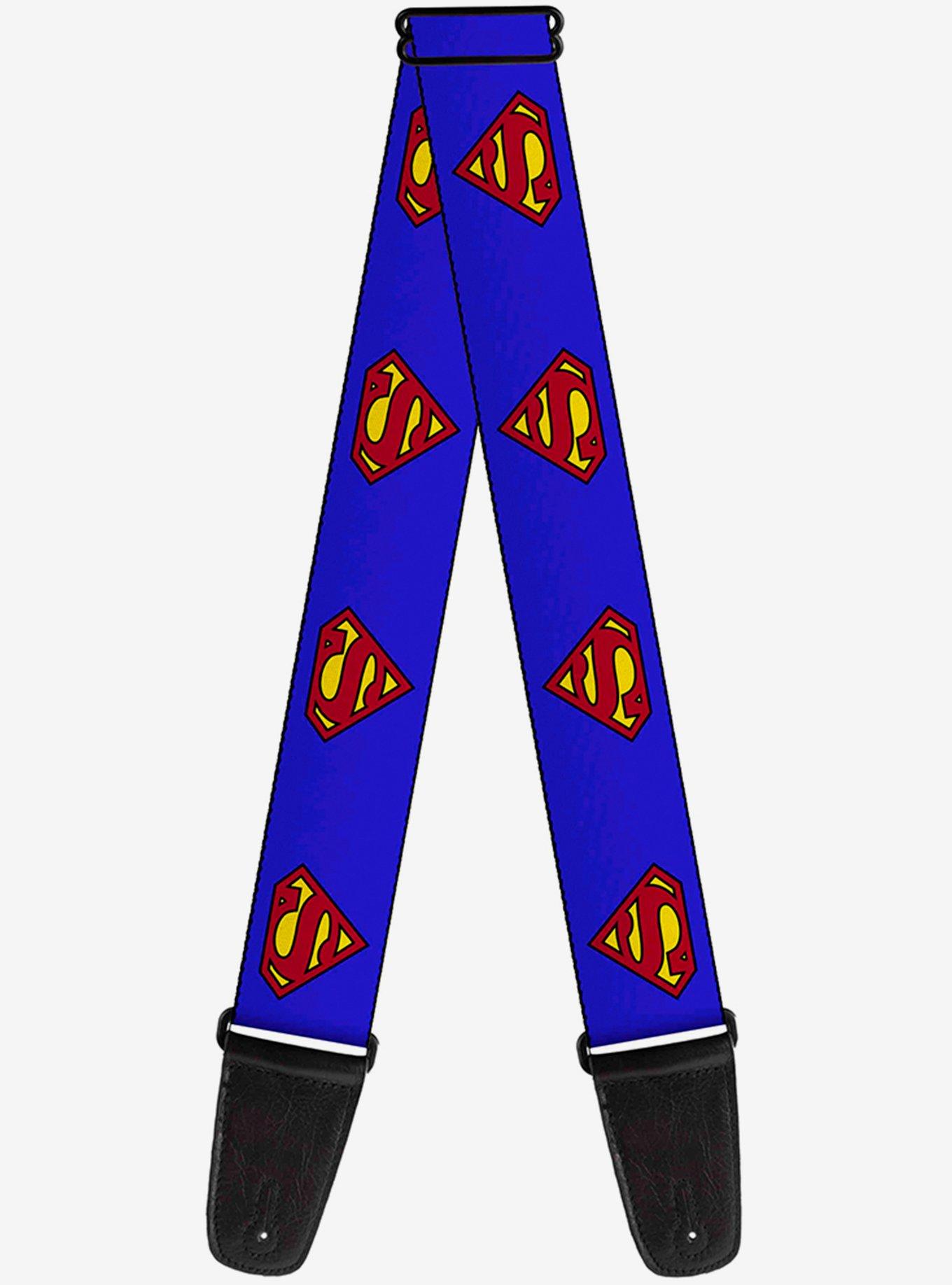 DC Comics Superman Shield Blue Guitar Strap, , hi-res