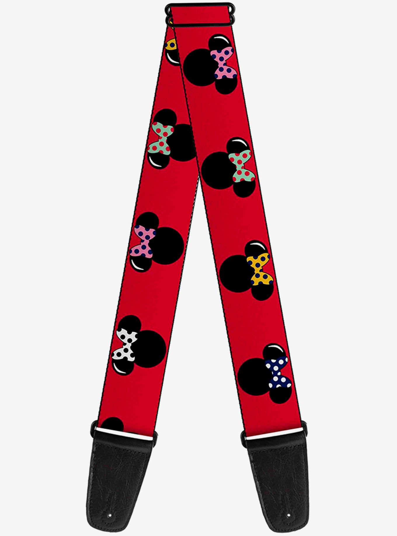 Disney Minnie Mouse Silhouette Polka Dot Guitar Strap, , hi-res