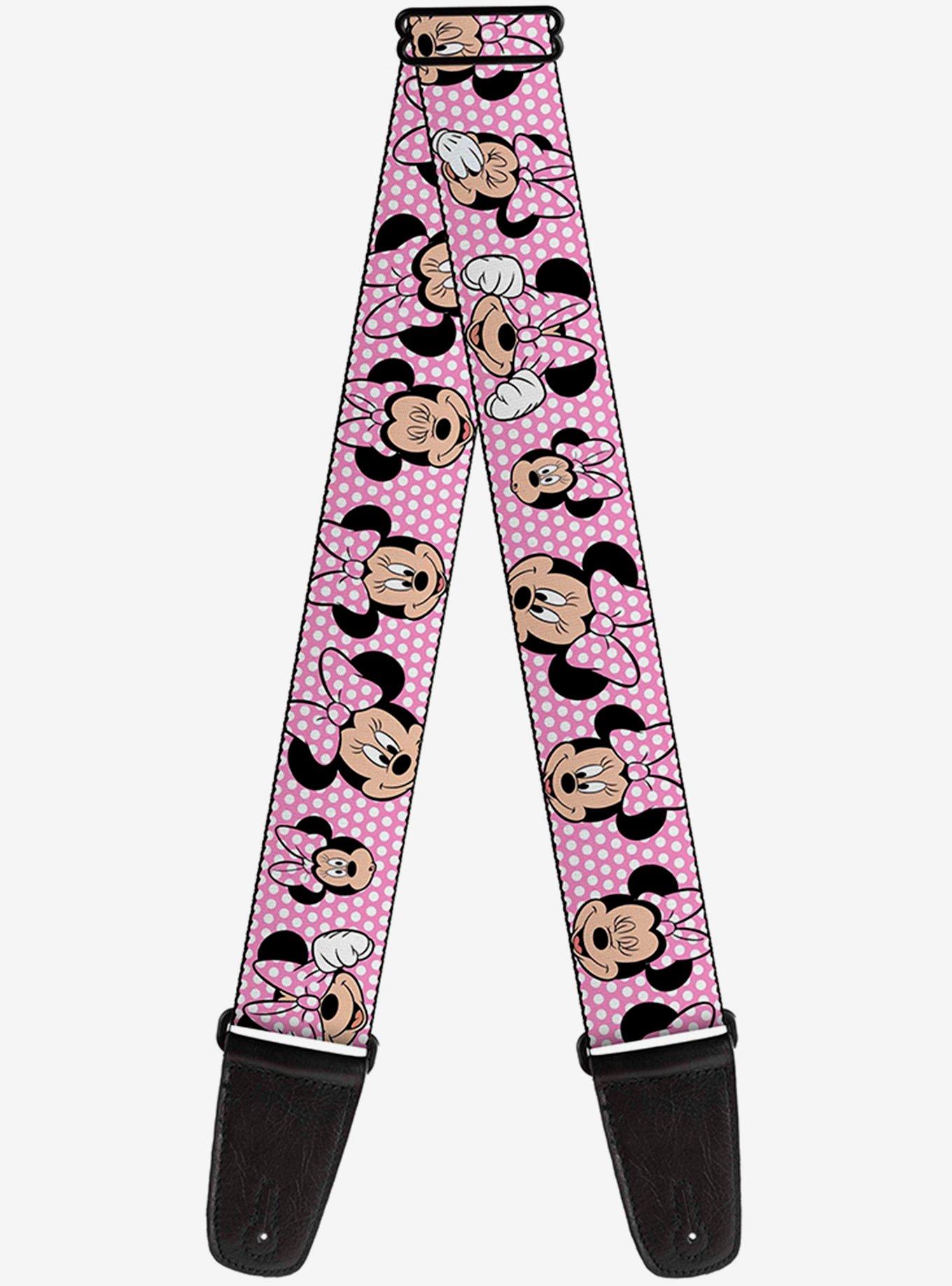 Disney Minnie Mouse Expressions Polka Dot Pink Guitar Strap