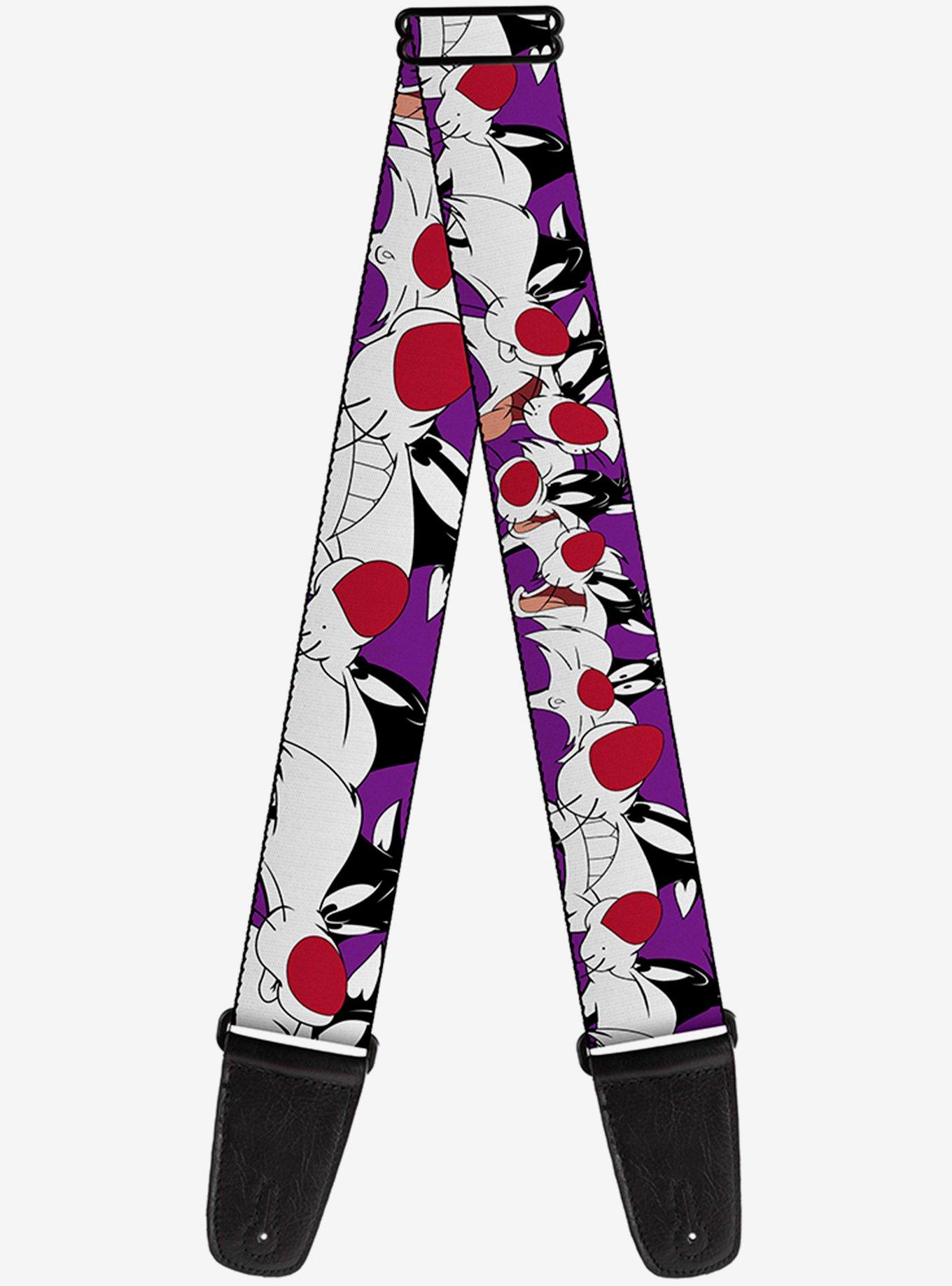 Looney Tunes Sylvester The Cat Expressions Purple Guitar Strap, , hi-res