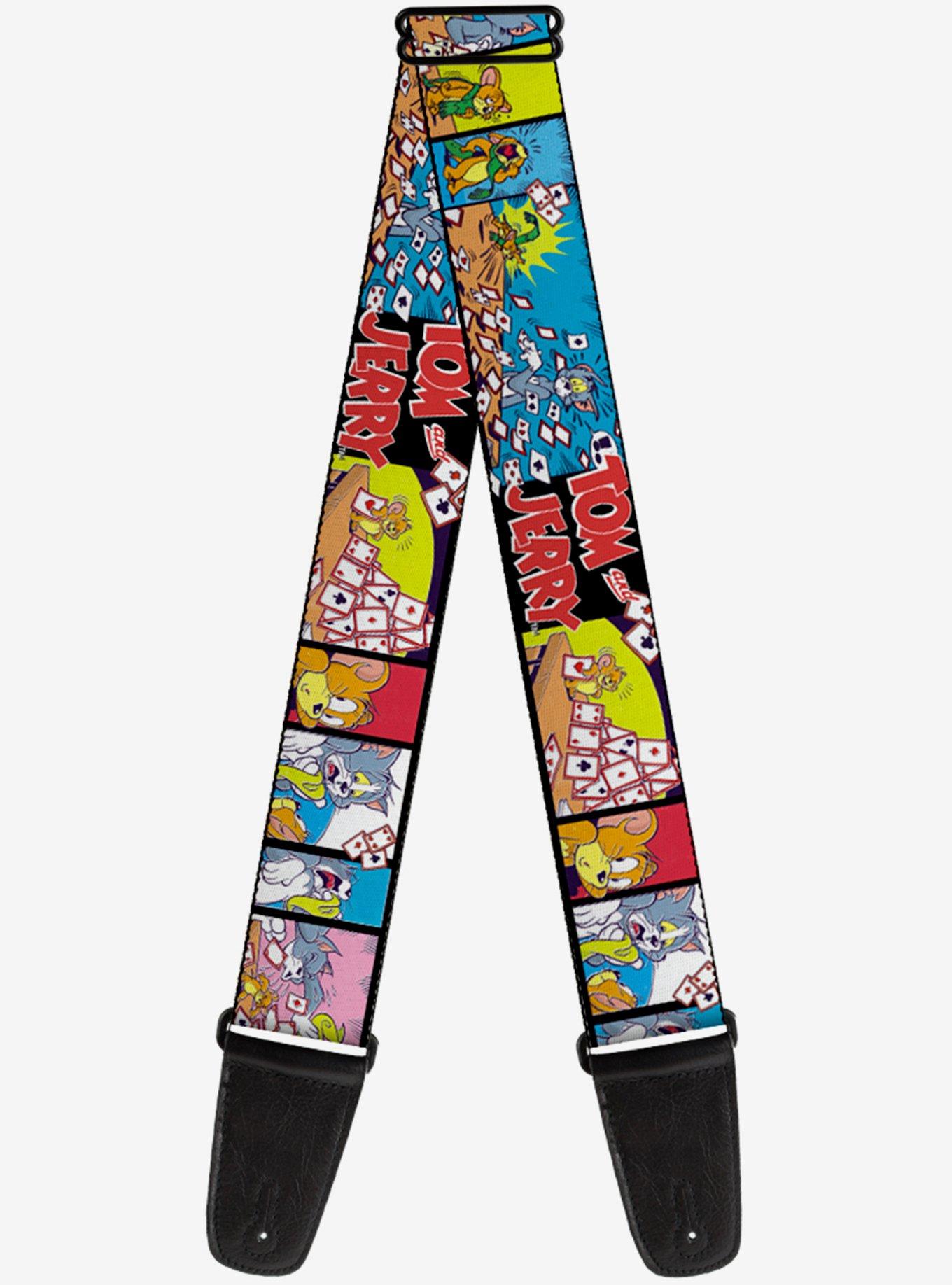 Tom and Jerry House of Cards Panels Guitar Strap, , hi-res