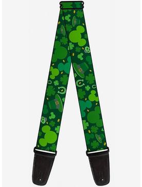 Disney Mickey Mouse St. Patrick's Day Collage Green Guitar Strap, , hi-res