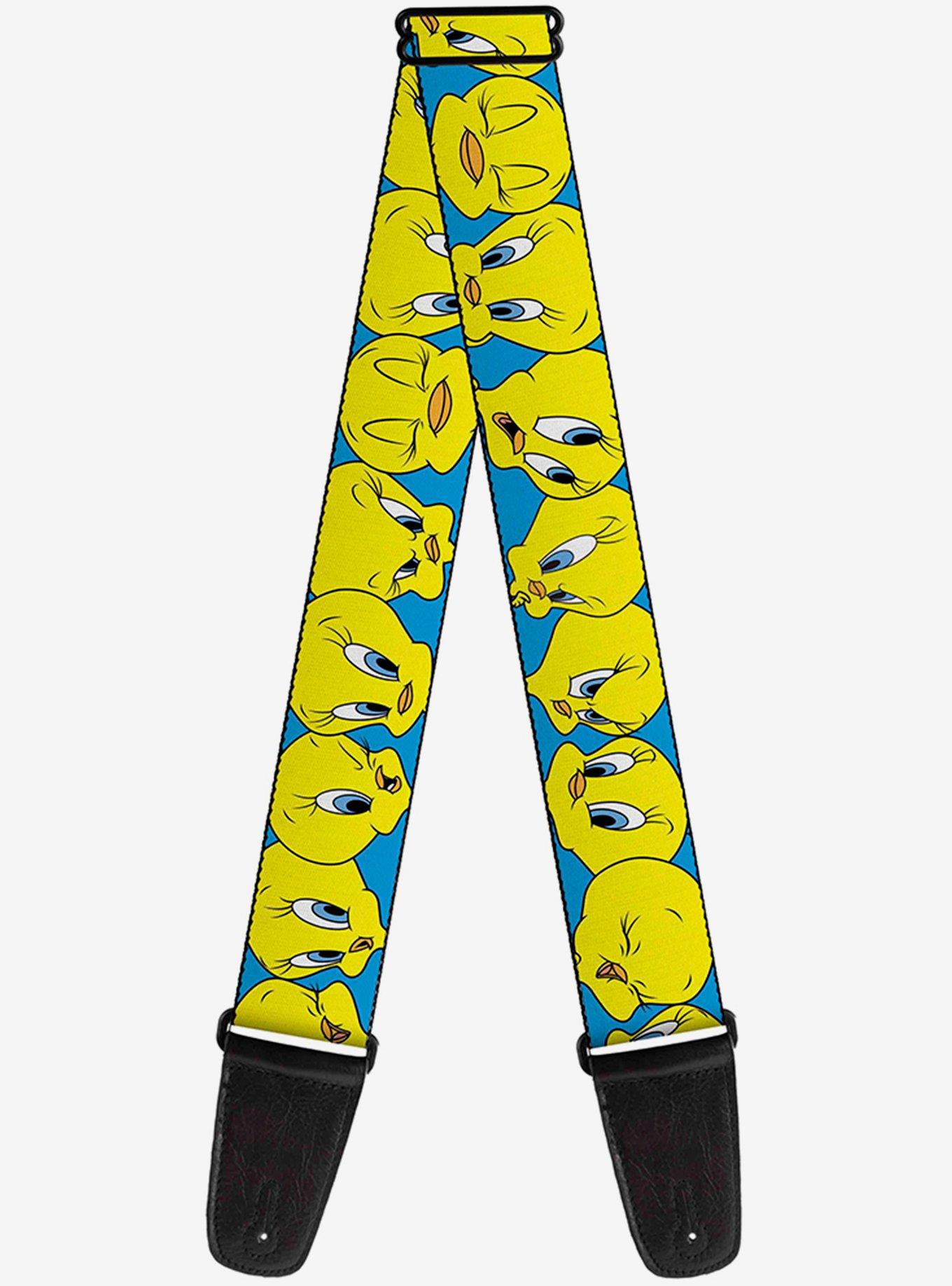 Looney Tunes Tweety Bird Close Up Expressions Blue Guitar Strap, , hi-res