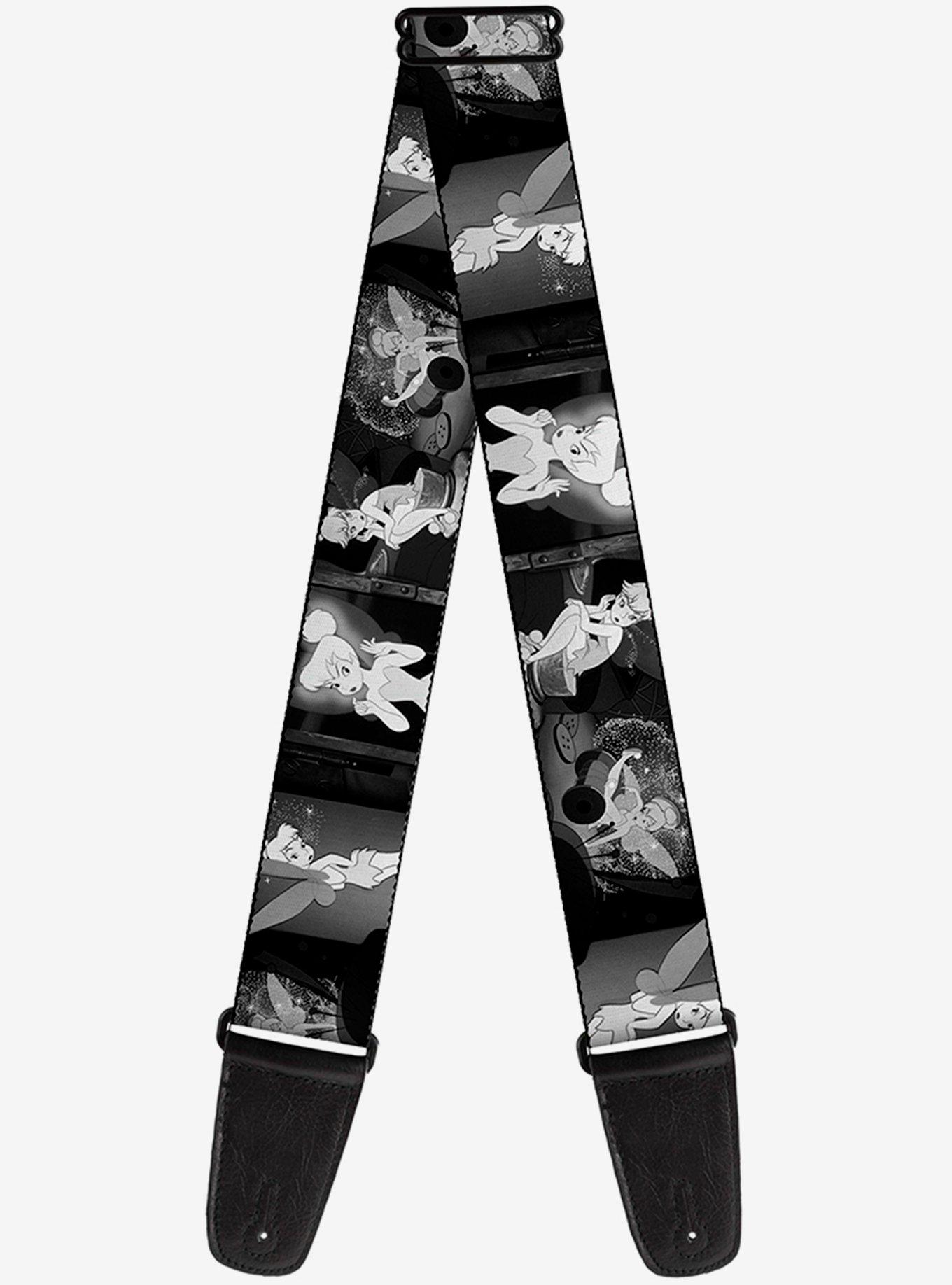 Disney Tinker Bell Scenes Black White Guitar Strap, , hi-res