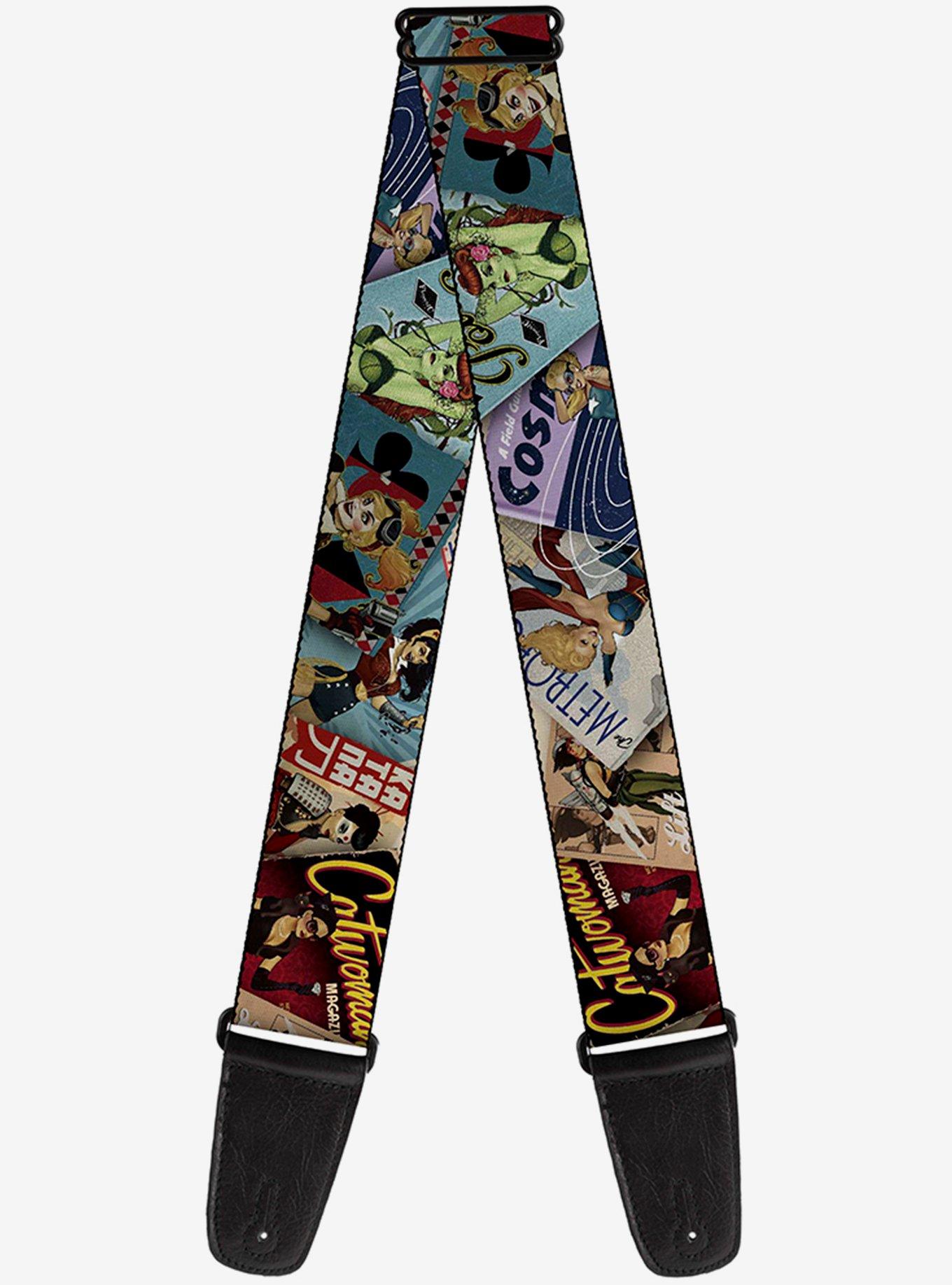 DC Comics Bombshell Comic Book Covers Stacked Guitar Strap, , hi-res