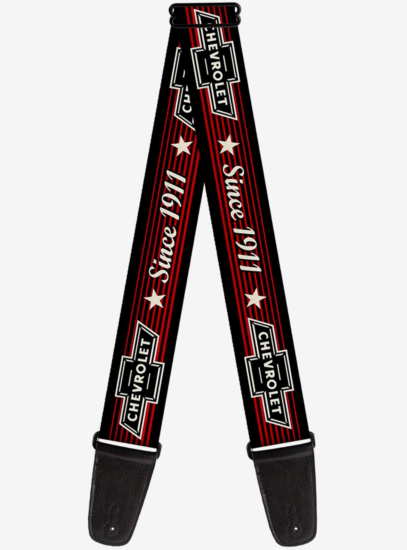 Chevrolet Bowtie 1911 Stars Stripe Guitar Strap, , hi-res