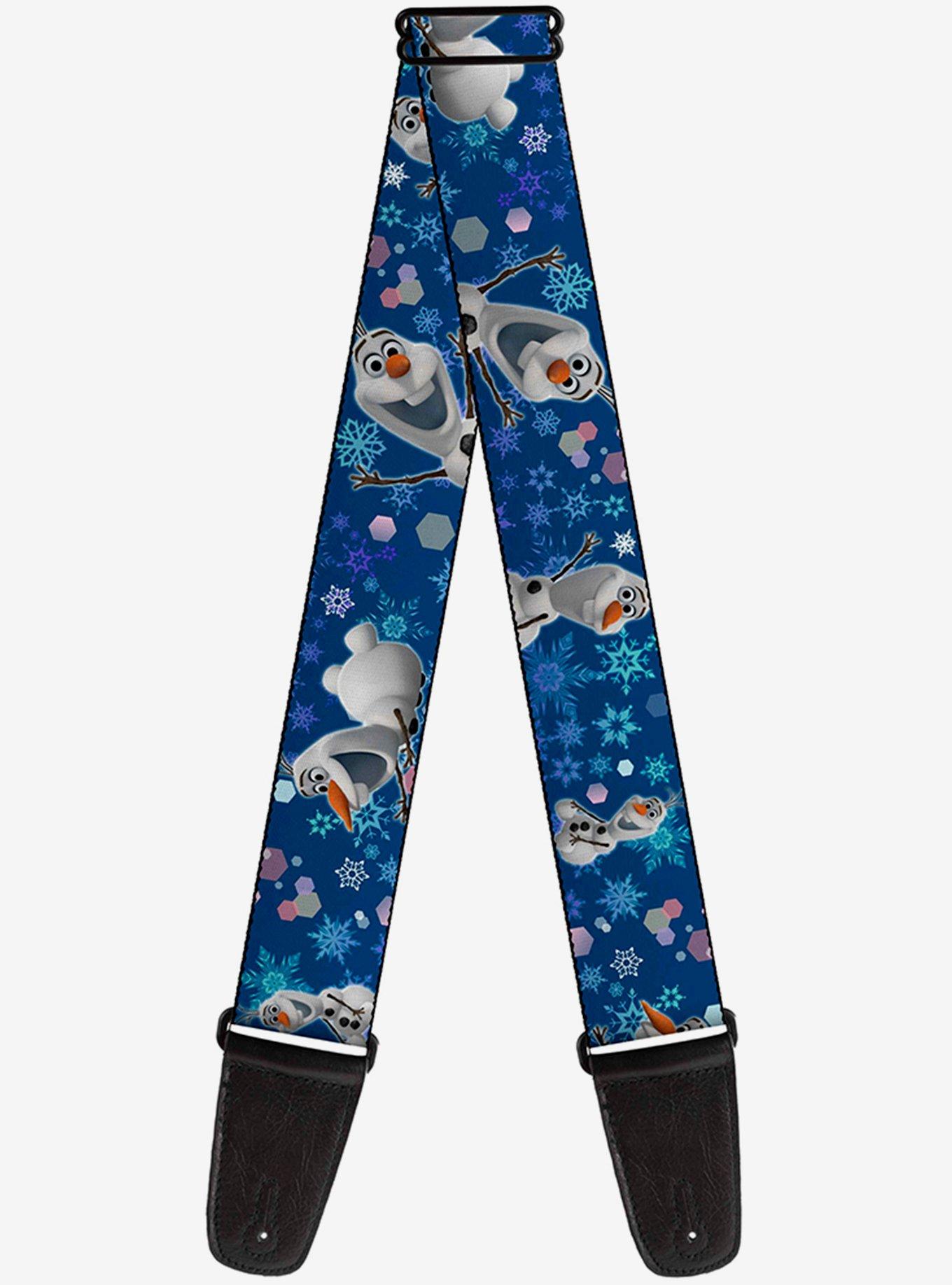 Disney Frozen Olaf Poses Snowflakes Blue Guitar Strap, , hi-res