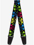 Disney Mickey Mouse Expressions Paint Splatter Neon Guitar Strap, , hi-res