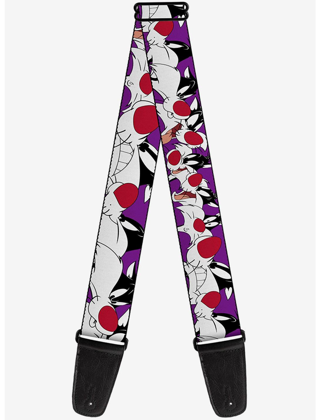 Looney Tunes Sylvester The Cat Expressions Purple Guitar Strap, , hi-res