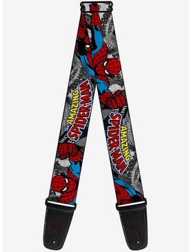 Marvel The Amazing Spider-Man Stacked Comic Books Action Poses Guitar Strap, , hi-res
