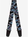 Disney Lilo & Stitch Poses Hibiscus Sketch Black Gray Blue Guitar Strap, , hi-res
