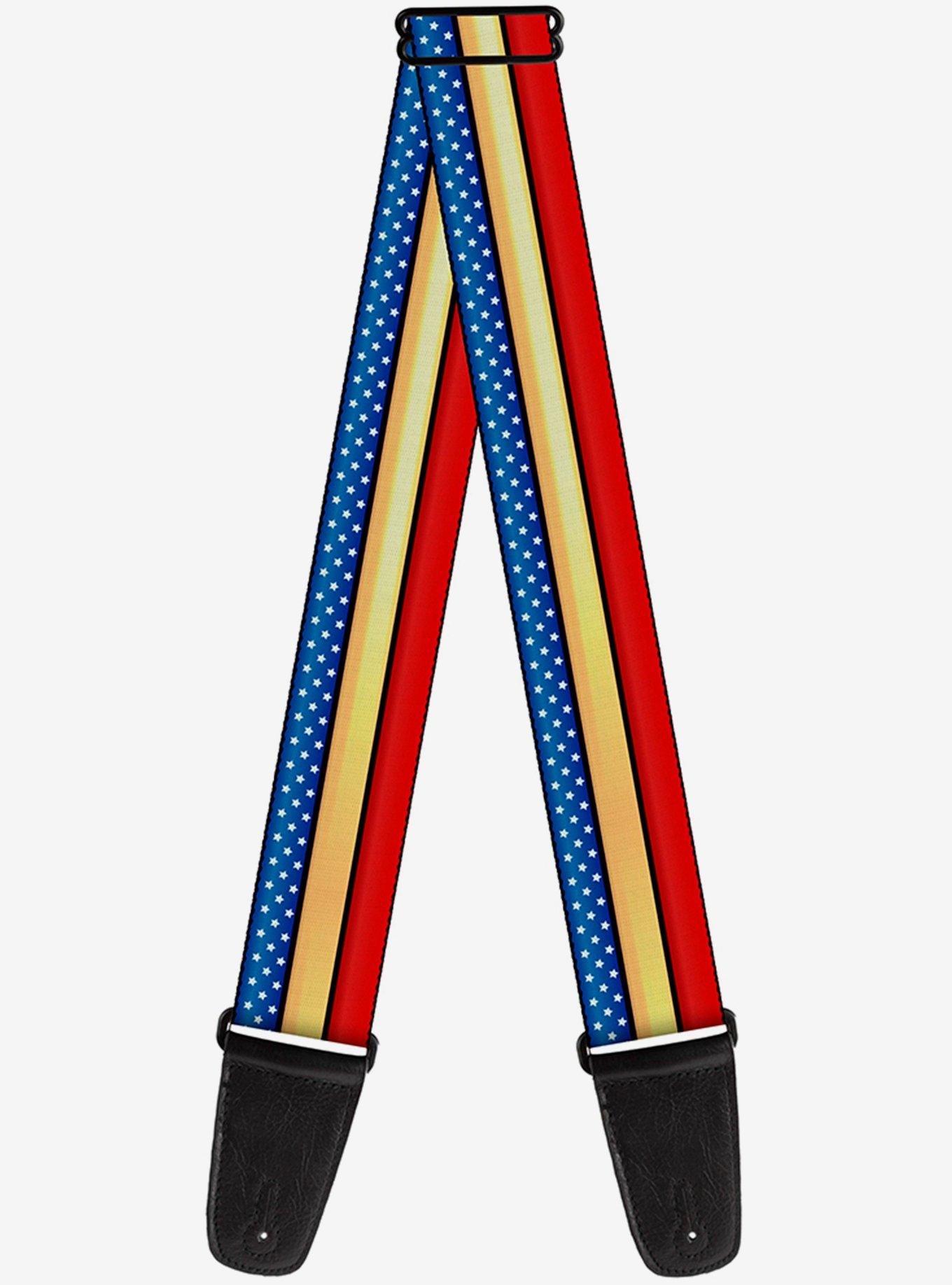 DC Comics Wonder Woman Stripe Stars Guitar Strap, , hi-res