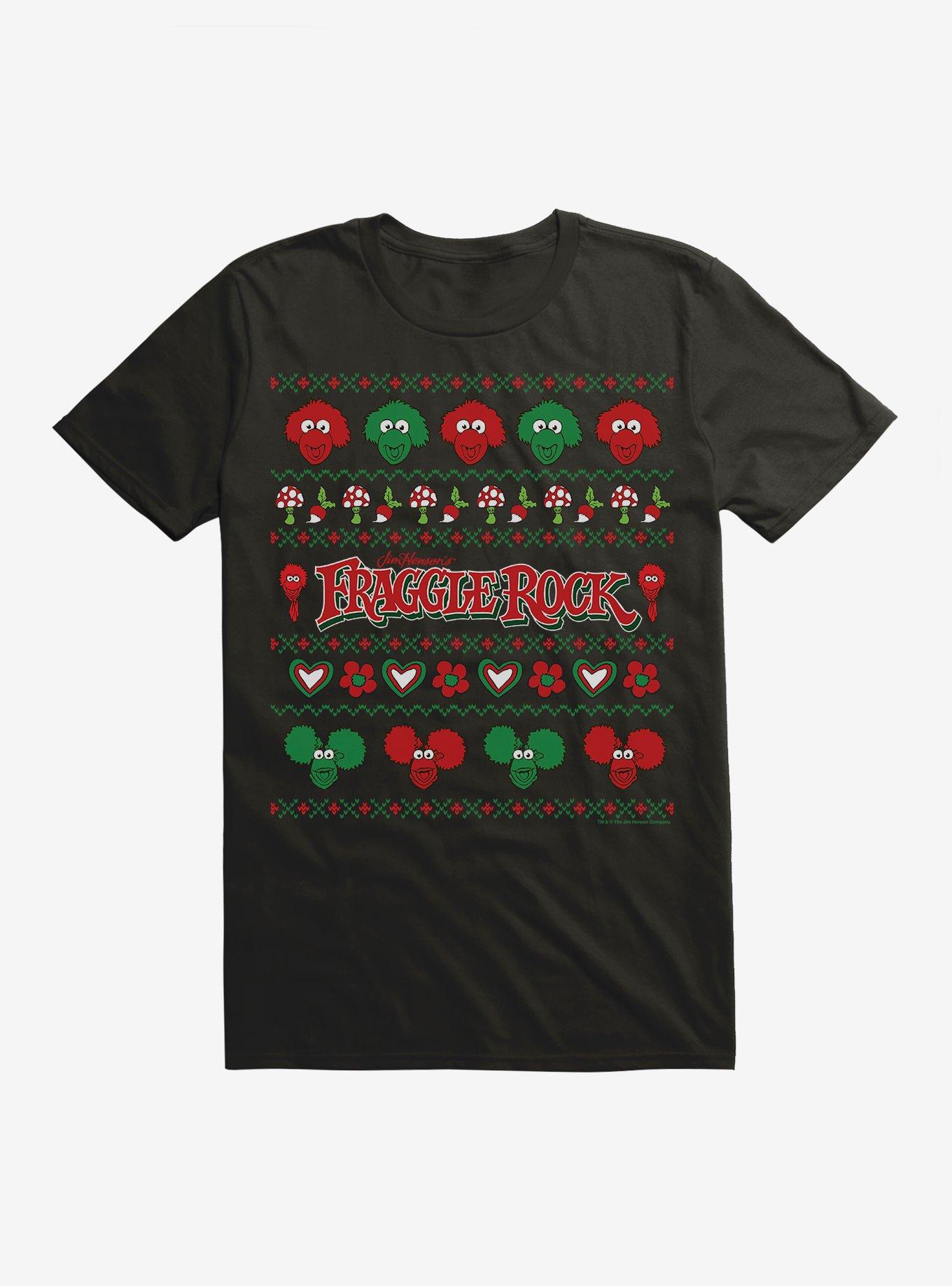 Jim Henson's Fraggle Rock Ugly Christmas Sweater Pattern T-Shirt, , hi-res