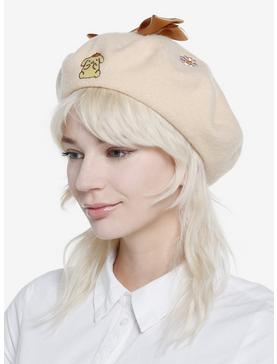 Pompompurin Bow Daisy Embroidered Beret, , hi-res