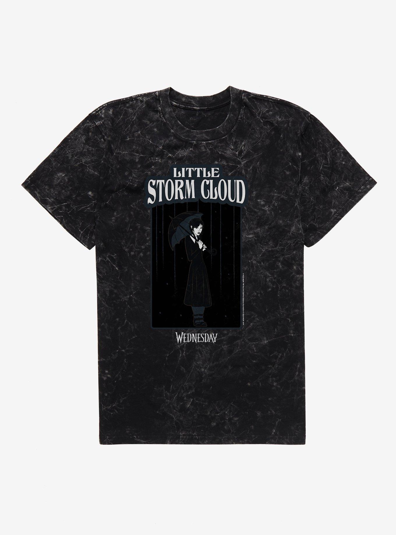 Wednesday Little Storm Cloud Portrait Mineral Wash T-Shirt, BLACK MINERAL WASH, hi-res