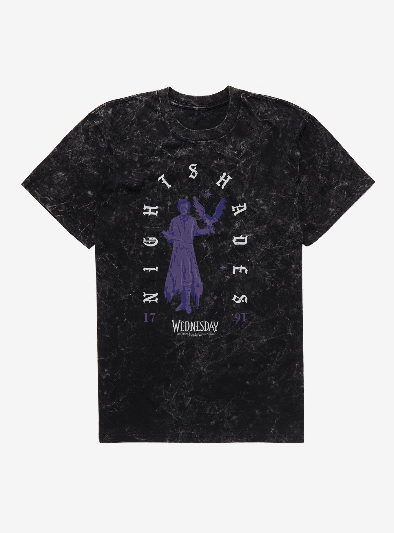 Wednesday Nightshades Mineral Wash T-Shirt, BLACK MINERAL WASH, hi-res