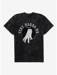 Wednesday The Thing Very Hands On Mineral Wash T-Shirt, BLACK MINERAL WASH, hi-res